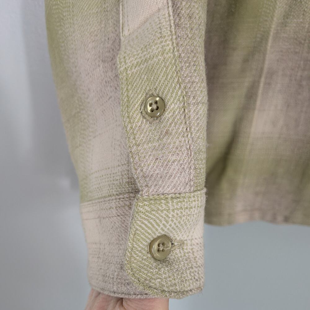 Pendleton Plaid Wool Button Shirt Womens S Green Vintage Top Collar Grunge USA - Picture 5 of 10